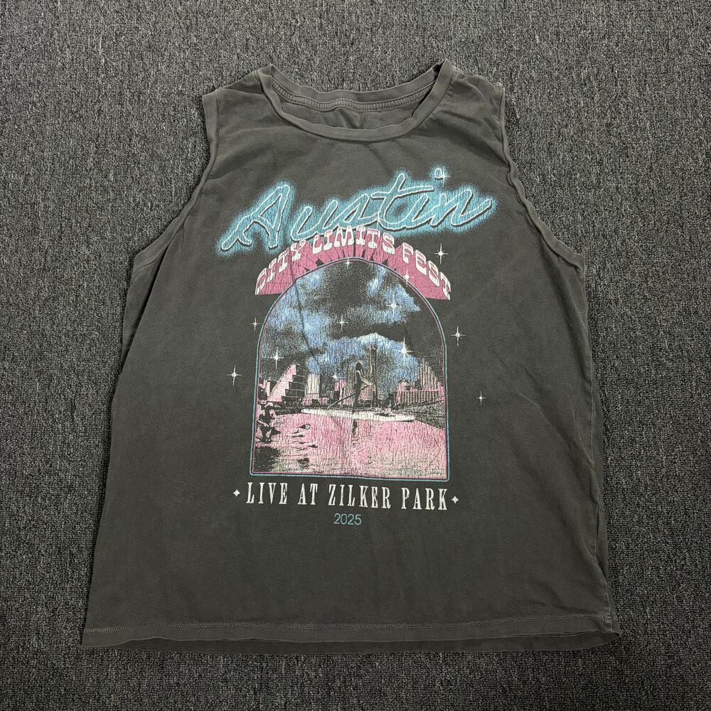 Vintage Y2k Austin Music Fest Sabrina Carpenter Hozier Grey Concert Tee L